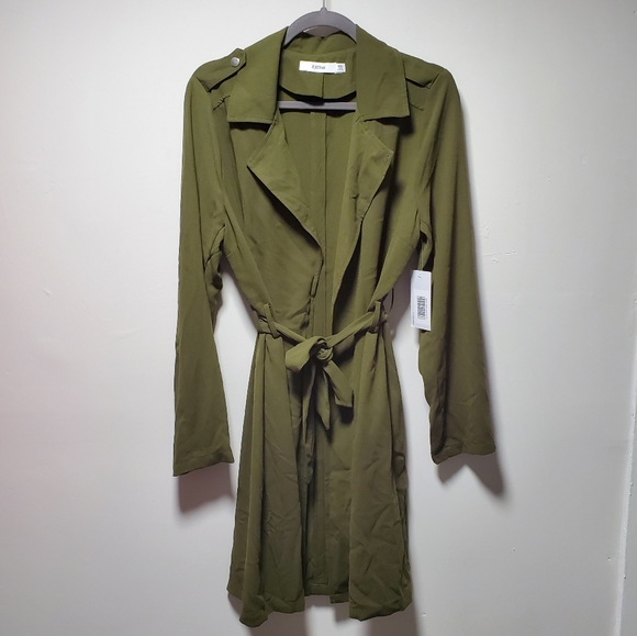 JustFab Jackets & Blazers - NWT JustFab Army Green Duster Jacket Size XXL